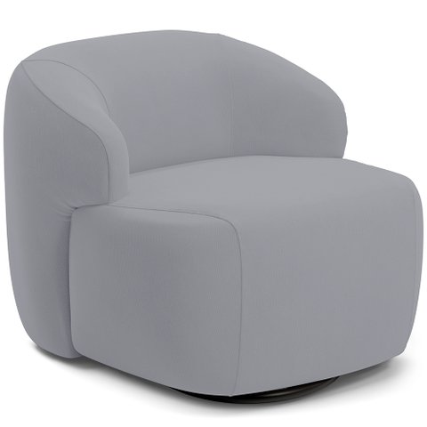 Poltrona Decorativa Orgânica Giratória para Sala Living Barolo L06 Veludo Cinza - Lyam Decor