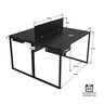Estação de Trabalho Mesa Industrial 2 Lugares com Gaveta Netmobil - Preto - 5