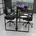 Ver imagem 3 de Estação de Trabalho Mesa Industrial 2 Lugares com Gaveta Netmobil - Preto