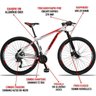 Dropp Aluminum 27v Câmbio Traseiro Altus Freio Hidráulico - Branco+Vermelho - 21 " - 3