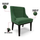 Ver imagem 6 de Kit 04 Cadeiras de Jantar Liz Veludo Verde Base Fixa Madeira Preto - D’Rossi