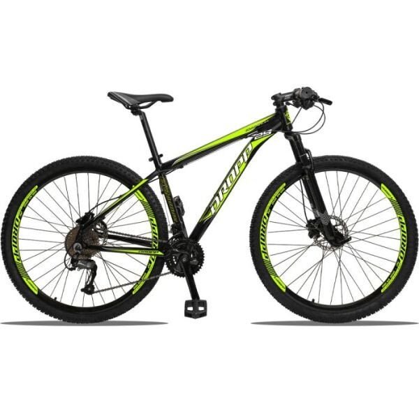 Dropp Aluminum 27v Câmbio Traseiro Altus Freio Hidráulico - Preto+Amarelo - 19 - 2