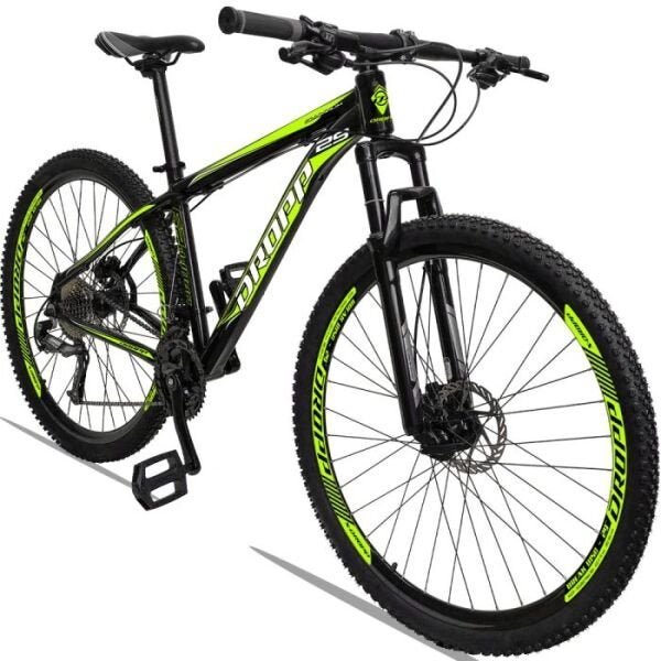 Dropp Aluminum 27v Câmbio Traseiro Altus Freio Hidráulico - Preto+Amarelo - 19 - 1
