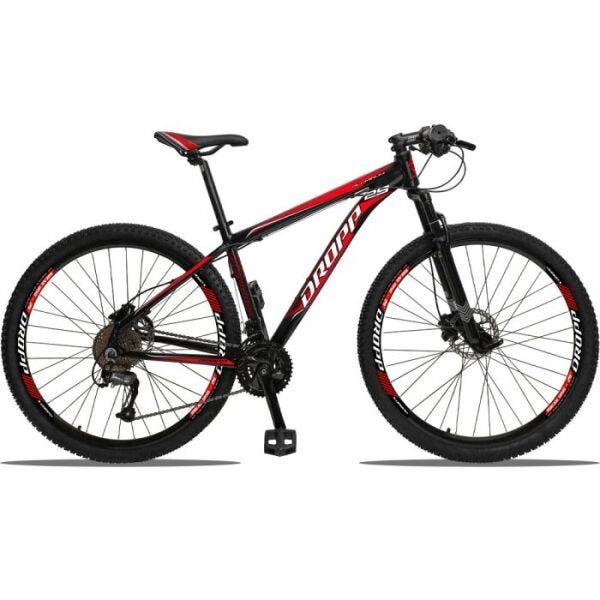 Dropp Aluminum 27v Câmbio Traseiro Altus Freio Hidráulico - Preto+Vermelho - 19 - 2