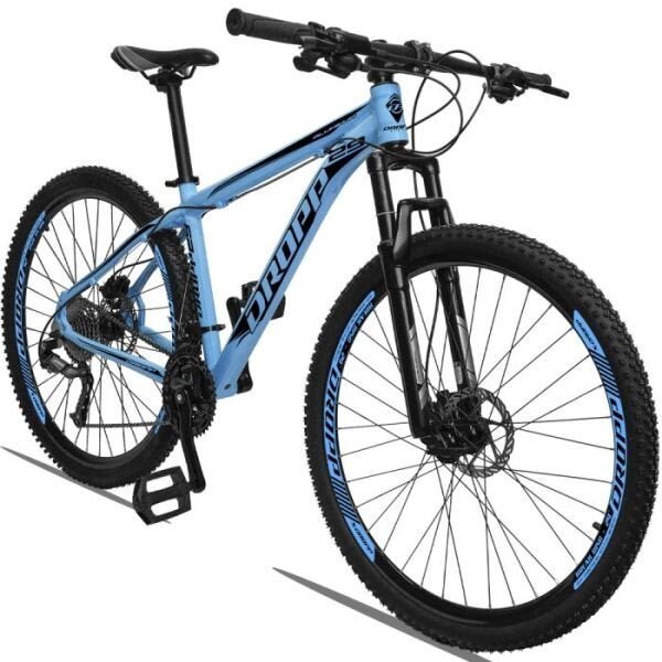 Dropp Aluminum 27v Câmbio Traseiro Acera Freio Hidráulico - Azul+Preto - 15 - 1