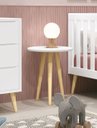 Ver imagem 2 de Mesinha Lateral para quarto de bebê Theo Branco Fosco com Natural - Reller