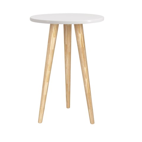 Mesinha Lateral para quarto de bebê Theo Branco Fosco com Natural - Reller