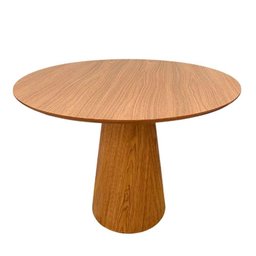 Mesa de Jantar Cone Redonda 80 Cm Base Madeira Freijó Tampo Cinamomo - 1