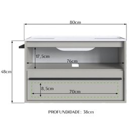 Gabinete de Banheiro com Lavatorio 80cm Arenas Proddy - 3