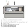 Gabinete de Banheiro com Lavatorio 80cm Arenas Proddy - 4