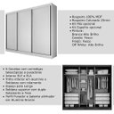 Ver imagem 5 de Guarda-Roupa Casal 3 Portas e 6 Gavetas Diamond- - Branco