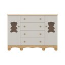 Ver imagem 7 de Cômoda Infantil 125cm 2 Portas com Vidro e 4 Gavetas Ternura Multimóveis Mp4480 Madeirado/off