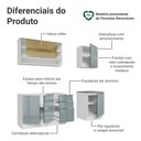 Ver imagem 4 de Armário de Cozinha Compacta 180 cm Branco/Cinza Lux Madesa 04