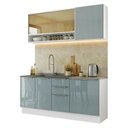 Ver imagem 2 de Armário de Cozinha Compacta 180 cm Branco/Cinza Lux Madesa 04