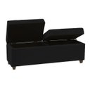 Ver imagem 1 de Recamier Bau Madri 1,60m Suede Preto - Inova Decor Inova Decorações