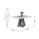 Ver imagem 7 de Conjunto: Mesa Sala Jantar Celeste C/ Tampo Madeirado C/ Vidro Curvo 120x90cm e 4 Cadeiras Zoe