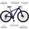 Bicicleta Aro 29 Drais Aluminum 21V Freio a Disco - Preto+Azul Royal - 15.5 - 2