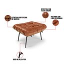 Ver imagem 5 de Kit 01 Poltrona e 01 Puff Costela Corano Base Metálica Preto - D’Rossi - Nozes