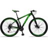 Bicicleta Aro 29 Drais Aluminum 21V Freio a Disco - Preto+Verde - 17 - 1