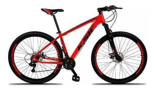 Bicicleta Aro 29 Ksw xlt Câmbio Shimano 21v Alumínio Mtb - Vermelho+Preto - 17" - 1