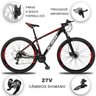 Bicicleta 27 Marchas KSW XLT Aro 29 Câmbio Altus Freio Hidráulico MTB - Preto+Vermelho - 21 - 2