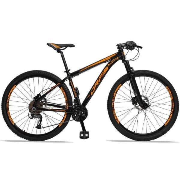 Bicicleta 27 Marchas Drais Aro 29 Câmbio shimano Freio Hidráulico Alumínio MTB - Preto+Laranja - 15. - 1