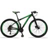 Bicicleta 27 Marchas Drais Aro 29 Câmbio shimano Freio Hidráulico Alumínio MTB - Preto+Verde - 17 - 1