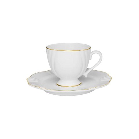 Xícara para Café com Pires em Porcelana Soleil 75ml Oxford Victoria