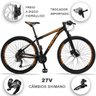 Bicicleta 27 Marchas Drais Aro 29 Câmbio shimano Freio Hidráulico Alumínio MTB - Preto+Laranja - 21 - 2