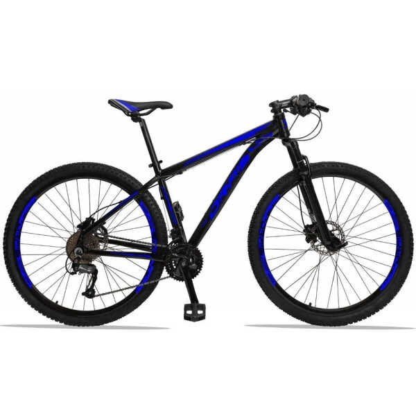 Bicicleta 27 Marchas Drais Aro 29 Câmbio shimano Freio Hidráulico Alumínio MTB - Preto+Azul Royal -  - 1