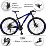 Bicicleta 27 Marchas Drais Aro 29 Câmbio shimano Freio Hidráulico Alumínio MTB - Preto+Azul Royal -  - 2