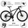 Bicicleta 27 Marchas Drais Aro 29 Câmbio shimano Freio Hidráulico Alumínio MTB - Preto+Cinza - 17 - 2