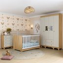 Ver imagem 2 de Quarto de Bebê Completo Berço Americano 3x1 Colchão Ternura Multimóveis Mp4667 Madeirado/off