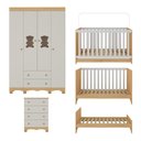 Ver mais imagens de Quarto de Bebê Completo Berço Americano 3x1 Colchão Ternura Multimóveis Mp4667 Madeirado/off