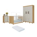 Ver imagem 1 de Quarto de Bebê Completo Berço Americano 3x1 Colchão Ternura Multimóveis Mp4667 Madeirado/off