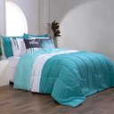 Ver imagem 6 de Kit Edredom Linho Colorful Casal King 5 Peças 100% Poliéster - Verde