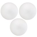 Ver imagem 1 de Kit 03 Assentos Redondo Banqueta Cadeira Estofados Poltronas H02 Corino Branco 35 Cm - Lyam Decor