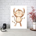 Ver imagem 2 de Quadro Arte Infantil Macaquinho 24x18cm:moldura Branca