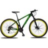 Bicicleta Aro 29 Drais Clean 24v Câmbios Shimano Freios a Disco Alumínio MTB - Verde+Amarelo - 19 - 1