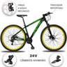 Bicicleta Aro 29 Drais Clean 24v Câmbios Shimano Freios a Disco Alumínio MTB - Verde+Amarelo - 19 - 2
