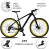 Bicicleta Aro 29 Drais Clean 24v Câmbios Shimano Freios a Disco Alumínio MTB - Preto+Amarelo - 15 - 2