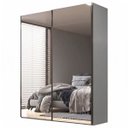 Ver imagem 2 de Guarda Roupa Veneto 183x230cm em MDF 2 Portas Espelhadas Cinza 1001
