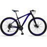 Bicicleta Aro 29 Drais 21V Câmbios e Trocador Shimano Freio a Disco MTB - Preto+Azul Royal - 21 - 1