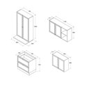 Ver imagem 3 de Armário de Cozinha Completo Berlim 4 Peças 2 Gavetas MDF-MDP 280cm Amadeirado Ditália Móveis