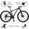 Bicicleta Aro 29 Drais 21v Câmbios e Trocador Shimano Freio a Disco Mtb - Preto+cinza - 19 - 2