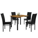 Ver imagem 2 de Mesa Compact 109x68cm Tampo em MDF com 4 Cadeiras Tokio Preto/Nature