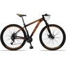 Bicicleta Aro 29 Drais 21V Câmbios e Trocador Shimano Freio a Disco MTB - Preto+Laranja - 17 - 1