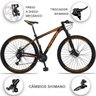 Bicicleta Aro 29 Drais 21V Câmbios e Trocador Shimano Freio a Disco MTB - Preto+Laranja - 17 - 2