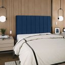 Ver imagem 3 de Cabeceira Estofada Carla 160 Cm Suede Azul Marinho