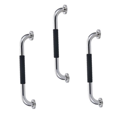 Barra de Apoio Inox 30cm Suporte Antiderrapante Banheiro Box Kit 3 Unidades Casa Escada Criança Idos